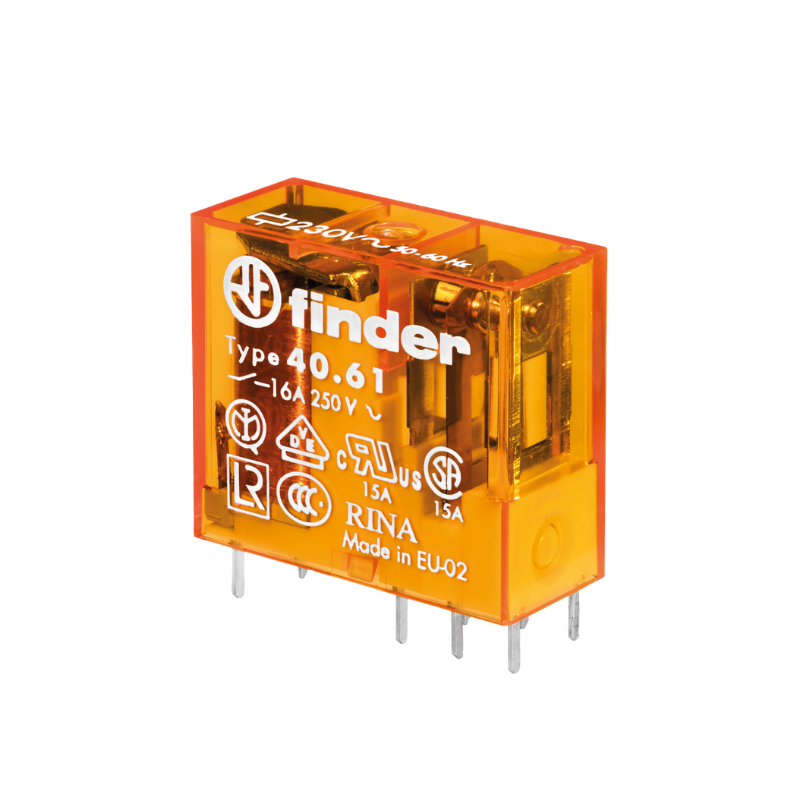 Finder 40.61.8.230.4000 230VAC 1 Kontak 16A PCB Röle