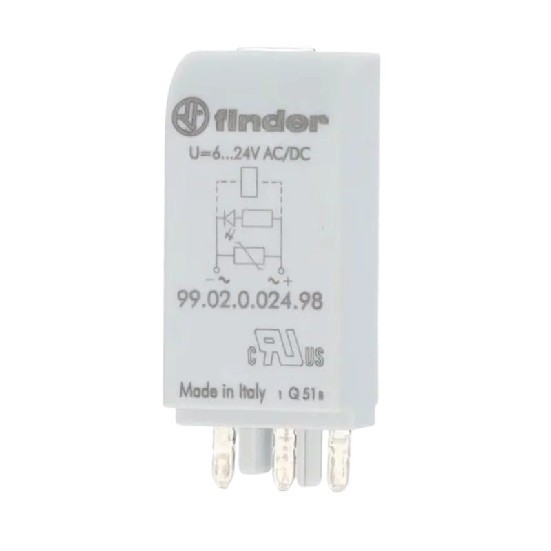 Finder 99.02.0.024.98 LED + Varistör Modülü 95.05 ve 95.P5 röle soketleri için