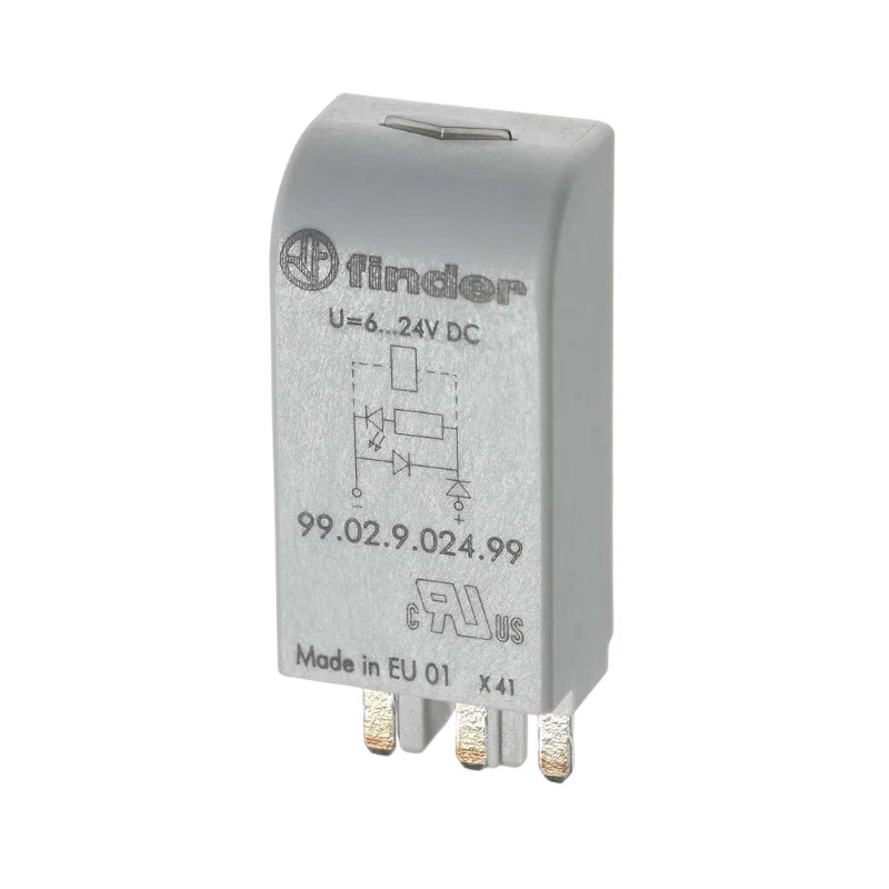 Finder 99.02.9.024.99 LED + Diyot Modülü 95.05 ve 95.P5 röle soketleri için