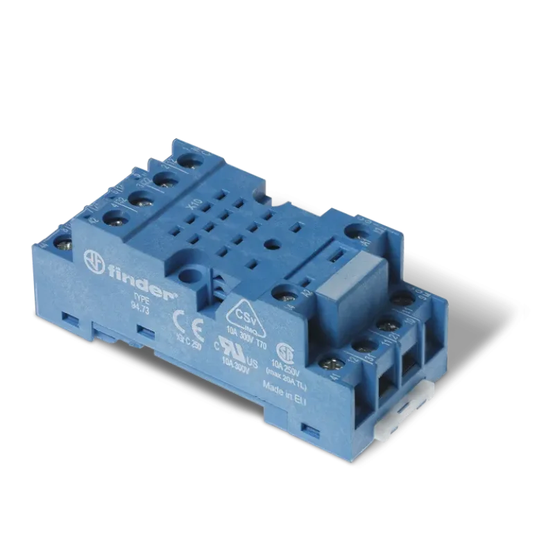 Finder 94.73SMA 2 Katlı Vidalı Röle Soketi Metal Klipsli